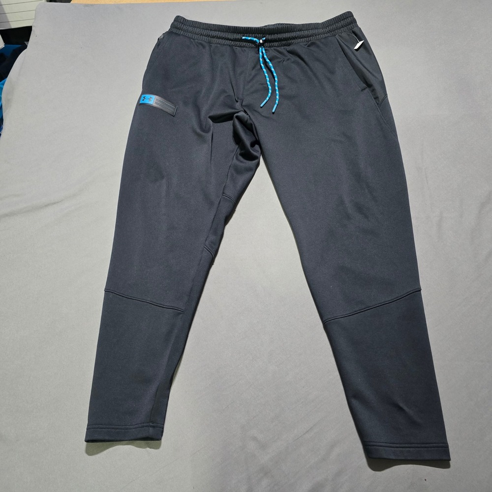 Under Armour storm Fleece Jogger Pants Mens XL Black Tapered 1361633 Drawstring